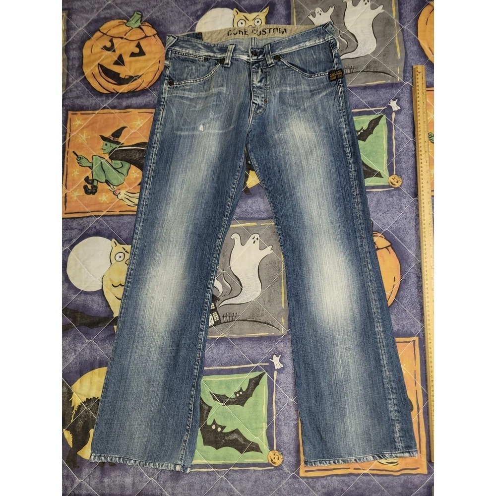 Vintage G-Star Raw Jeans Men's 34x34 (33x30) Blue Washed Denim Y2K Core Custom